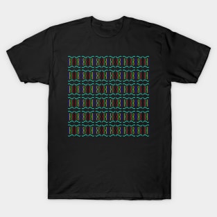 Intriguing Colorful Curves Pattern T-Shirt